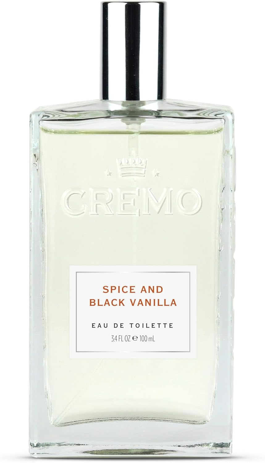 Cremo Spice and Black Vanilla Cologne Spray - Eau De Toilette for Men 100Ml - Spicy Perfume - an Explosion of Vibrant Spices, Tobacco and Black Vanilla