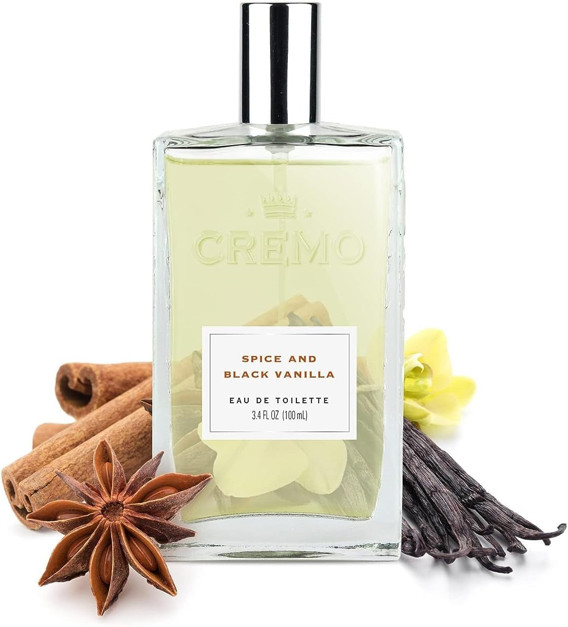 Cremo Spice and Black Vanilla Cologne Spray - Eau De Toilette for Men 100Ml - Spicy Perfume - an Explosion of Vibrant Spices, Tobacco and Black Vanilla