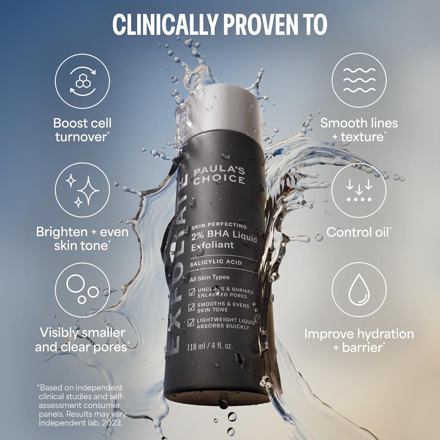 Paula'S Choice SKIN PERFECTING 2% BHA Liquid Salicylic Acid Exfoliant, Daily Facial Exfoliator for Blackheads, Enlarged Pores, Wrinkles & Fine Lines, Fragrance-Free, Full Size - 118 Ml