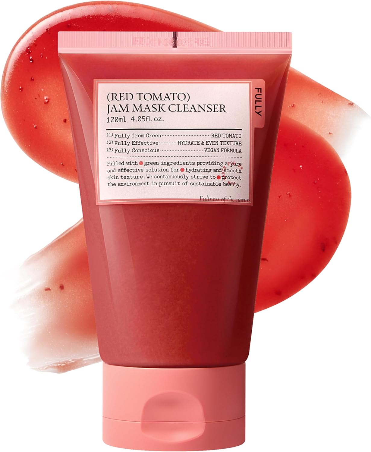 FULLY Green Tomato Pore Detox Clay Mask Cleanser, Pore Minimizing, Blackhead Care, Sebum Control, Exfoliation, Vegan, Face Wash, Sensitive Skin, Korean Skincare 120Ml